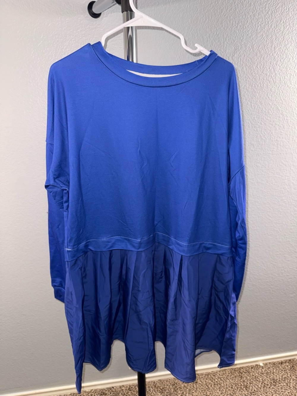 Amazon Royal Blue Two-Tone Long Sleeve Tunic